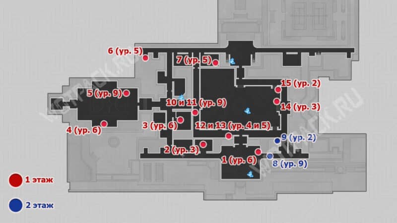 Общая карта с расположением игроков в Академии Графии