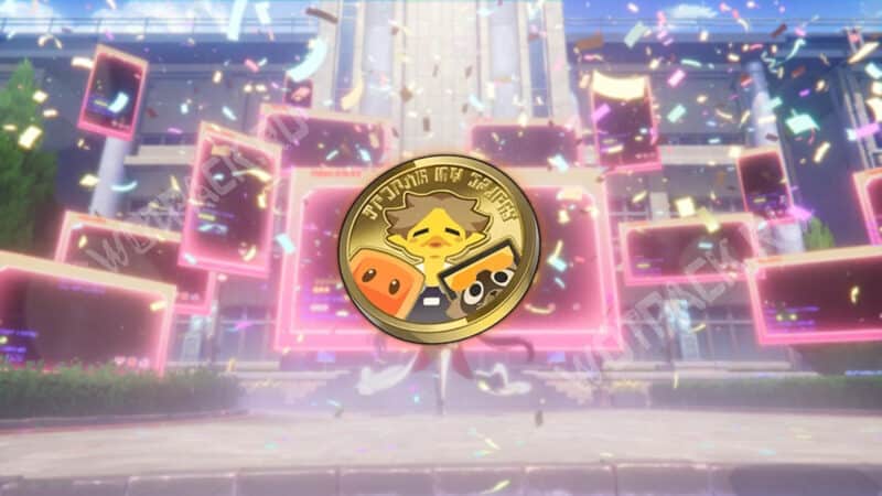 Монета желания на фоне экранов в академии