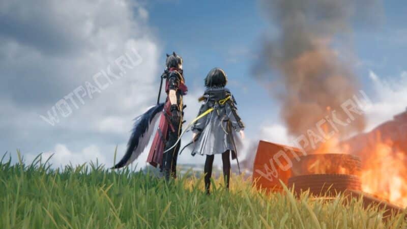 Вулфгард и Эндмин в Центре рядом с горящими покрышками