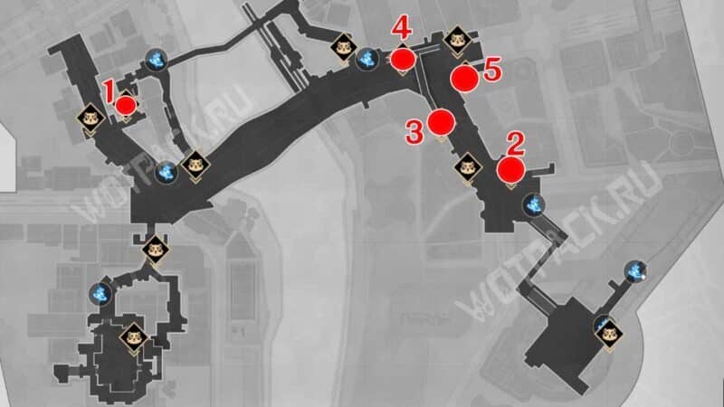 Карта Двухмерных прыжков второй сложности в городе Плоском