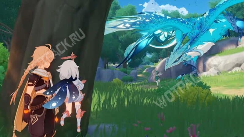 Встреча Путешественника и Паймон с Архонтом Венти