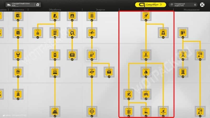 Ветка Бой в стандартном плане АПК