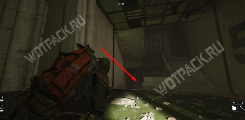 Спуск на четвертый этаж по лестнице