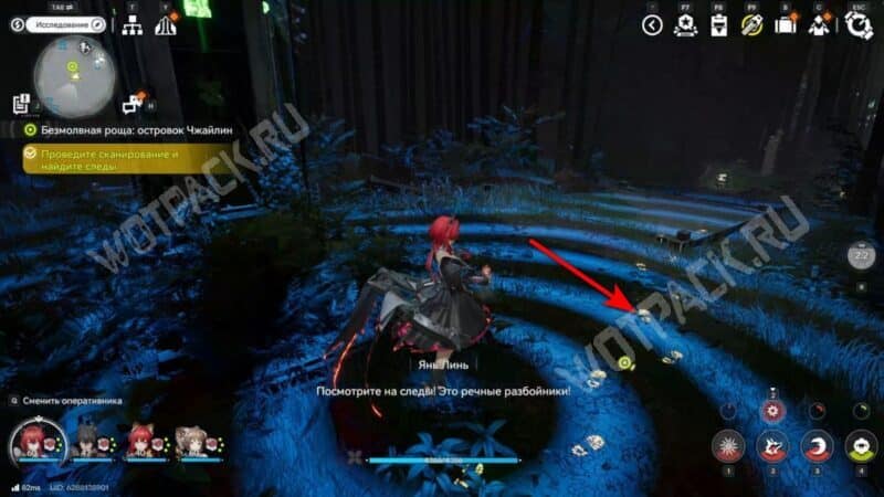 Отсканированные следы в роще