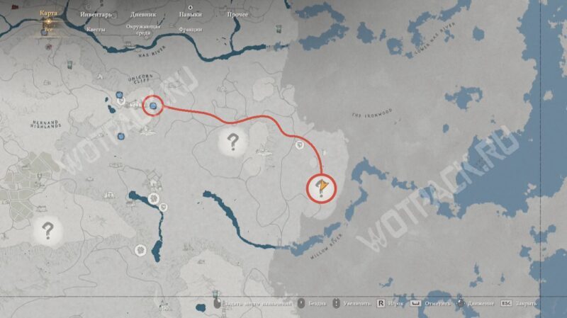 Где находится испытание Дрожащего леса на карте Эрнанда