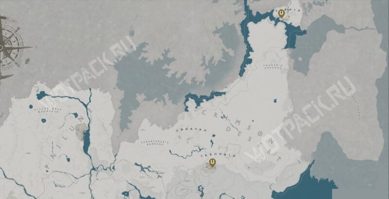 Расположение конюшни в Багровой Пустыне и Делессии