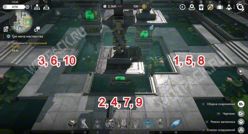 Правильный порядок для центрального столба