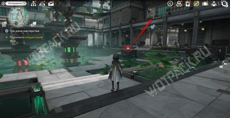 Трамплин, позволяющий добраться до второго столба