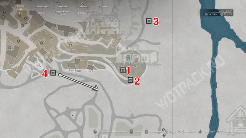 Варианты расположения Бьянки на карте