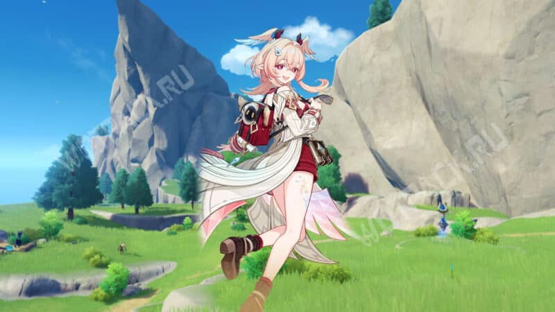 Линнея бежит по Мондштадту