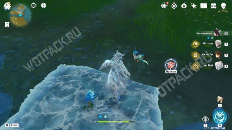 Коломбина заморожена туманным цветком