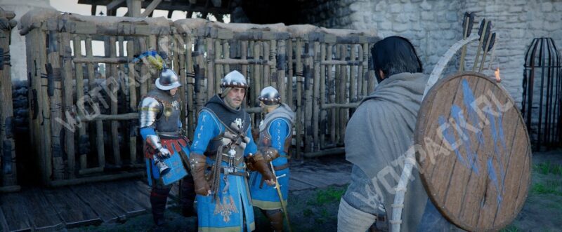 Клифф общается со стражниками, работающими в тюрьме