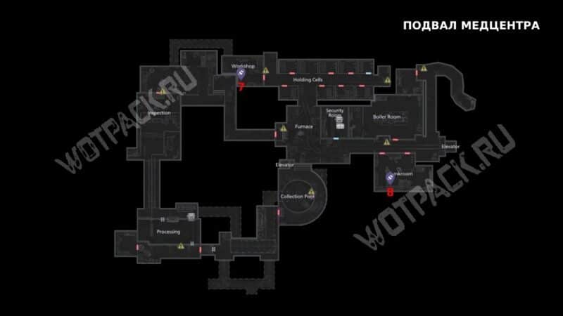 Карта подвала медцентра