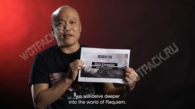 Коси Наканиси с табличкой Story Expansion Now in Development