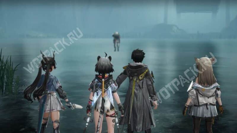 Чэнь Цяньюй, Тантан, Эндмин и Перлика смотрят на Жаунь И в роднике Предков