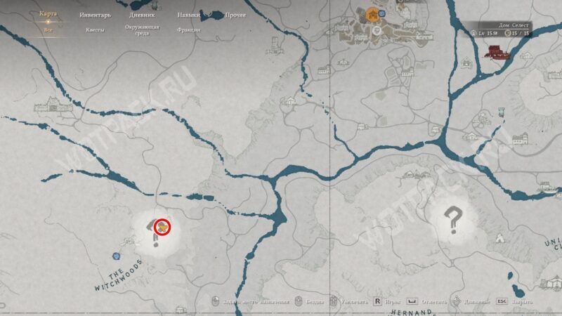 Расположение спуска в подземелье