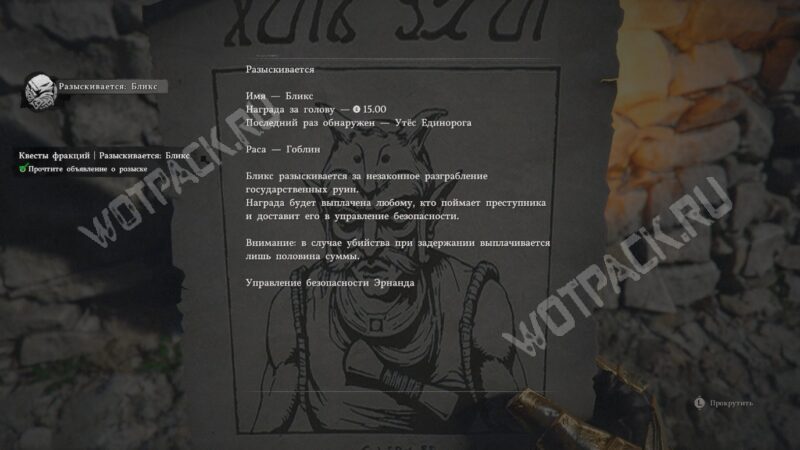 Листовка с описанием преступника