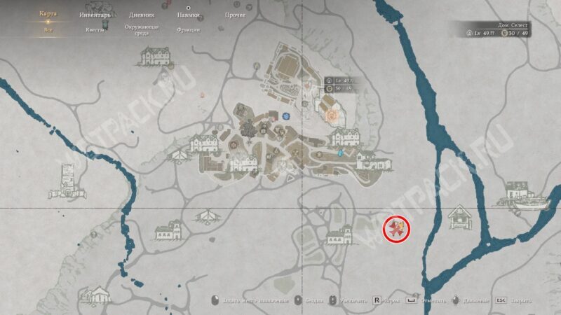 Расположение подпольного магазина на карте Эрнанда