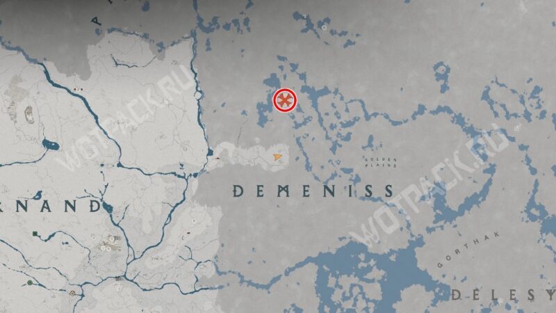Расположение шпиля вознесения на карте Деменисса