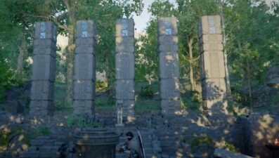 Загадка с каменными столбами в Сумрачном лесу в Crimson Desert: как выровнять колонны