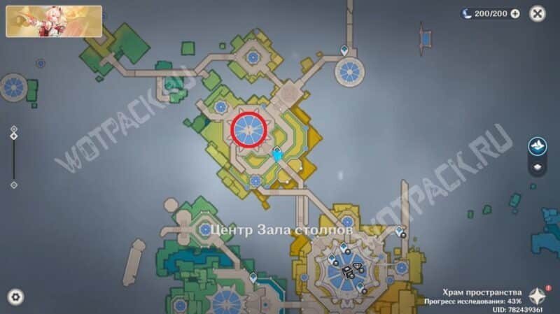 Расположение испытания с зеркалами и кубами на карте