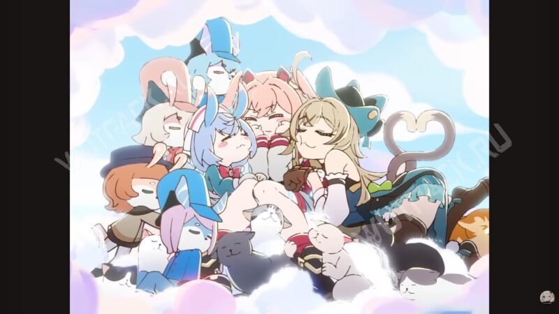 Линнея обнимается с мелюзинами и Кирарой