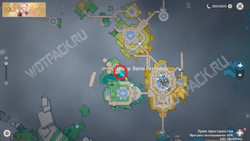 Башня с тайным проходом в полу (расположение на карте)