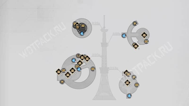 Общая карта локации Морская телебашня