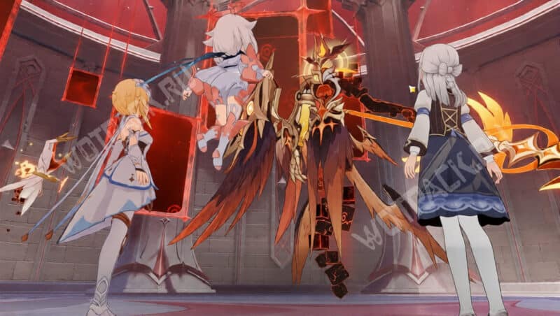 Путешественница, Паймон и Цайтлинд перед Мелантой