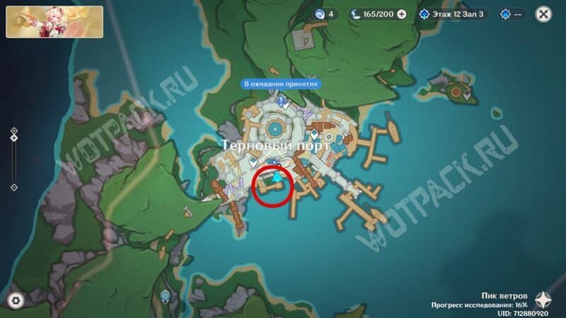 Другой вход в руины на карте