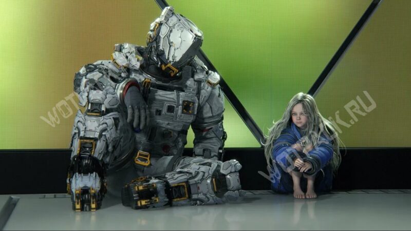 Хью и робот Диана в лаборатории