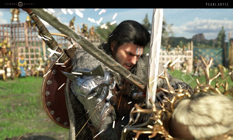 Главный герой защищается от атаки мечом