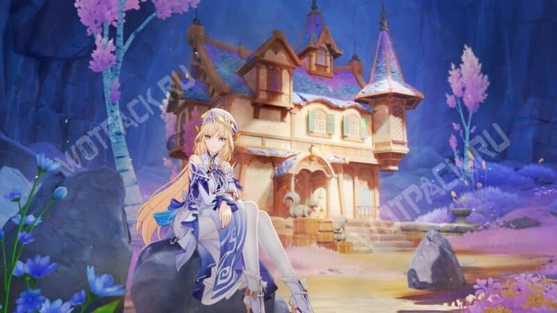 Николь сидит на камне возле замка