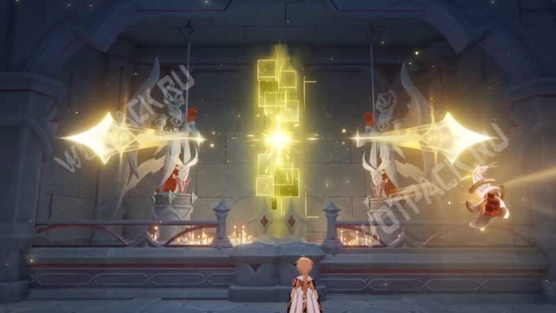 Путешественник использует силу Декса для открытия прохода