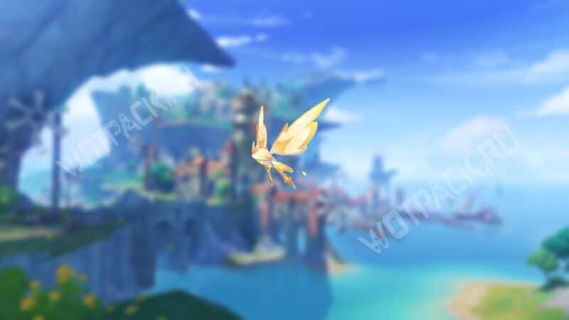 Эфирокрылый мотылёк на фоне Тернового порта