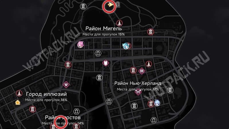 Места с аномалиями на карте Нового Гелиоса