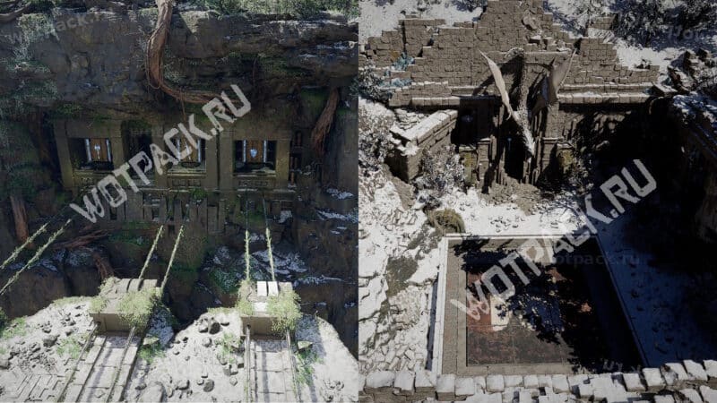 Древние руины на севере и юге Пятипалой горы