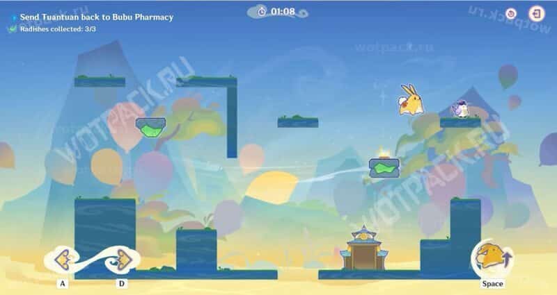 Кролик и зяблик на этапе игры "Короткая дорога домой"