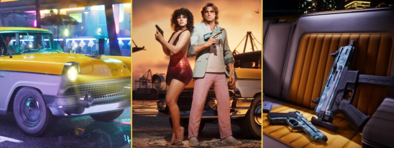Седан, узор на оружие, костюмы и причёски из набора «Vintage Vice City»