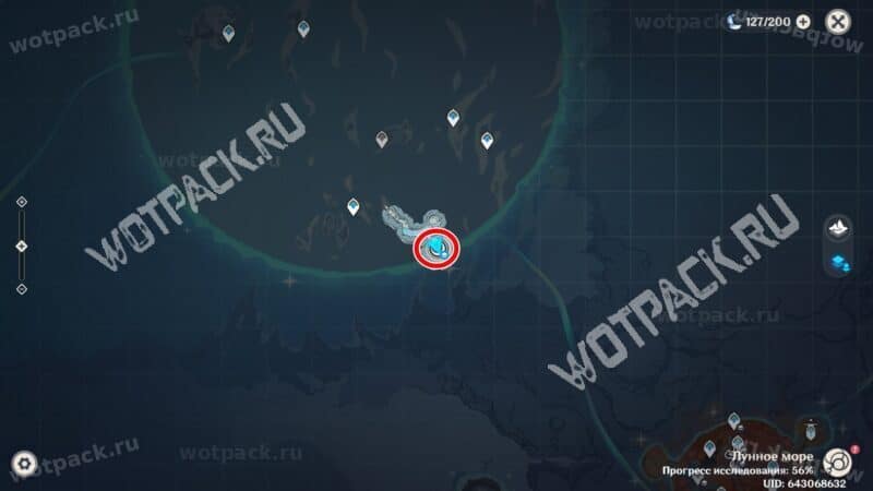 Место встречи в Лунном море на карте