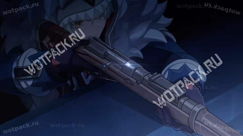 Алёша целится из ружья