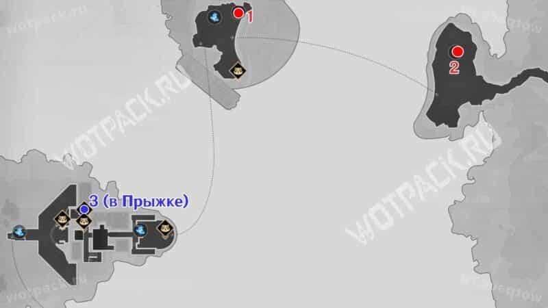 Общая карта всех шерстяк в Колыбели падающей звезды