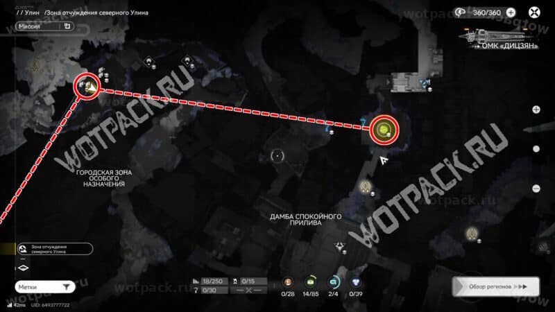 Карта трубопровода ко второму разлому