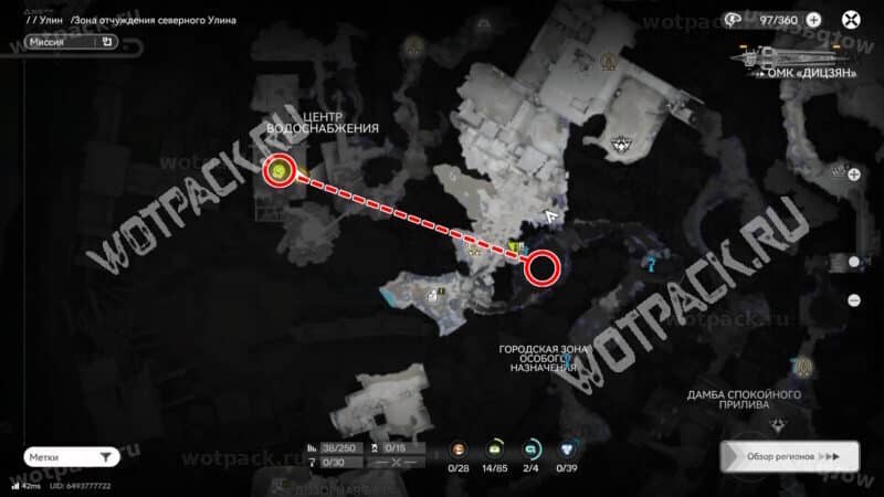 Карта трубопровода к четвертому разлому