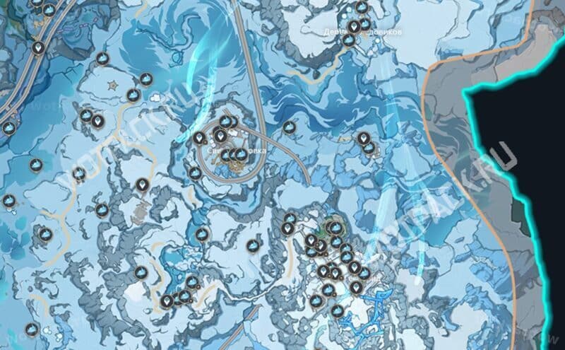 Карта Криокулов на Морозном пике