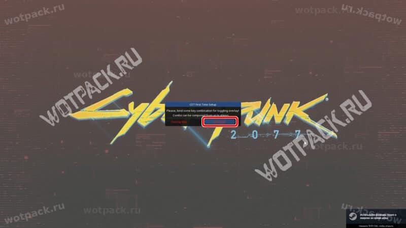 Окно CET First Time Setup при запуске игры